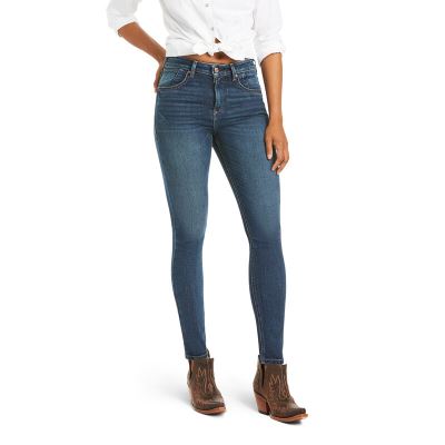 Ariat Western: Premium High Rise Skinny Stretch Pantalones Vaqueros Mujer - Azul Marino Azules (IGZP